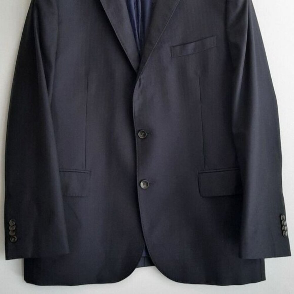 SACOOR BROTHERS Portugal Super 130's Virgin Wool Blazer Jacket Navy Men's Sz 42 - Picture 3 of 16